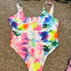 Tie dye one piece swim suit